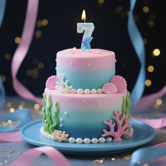 Amzcrzy Décorations pour la Maison, Déco Maison, Bougies d'Anniversaire Bleues Chiffres Queue de Sirène Bougies d'Anniversaire pour Dessus de Gâteau Bougie Fournitures de Célébrations d'Anniversaire, Bougie Chiffre