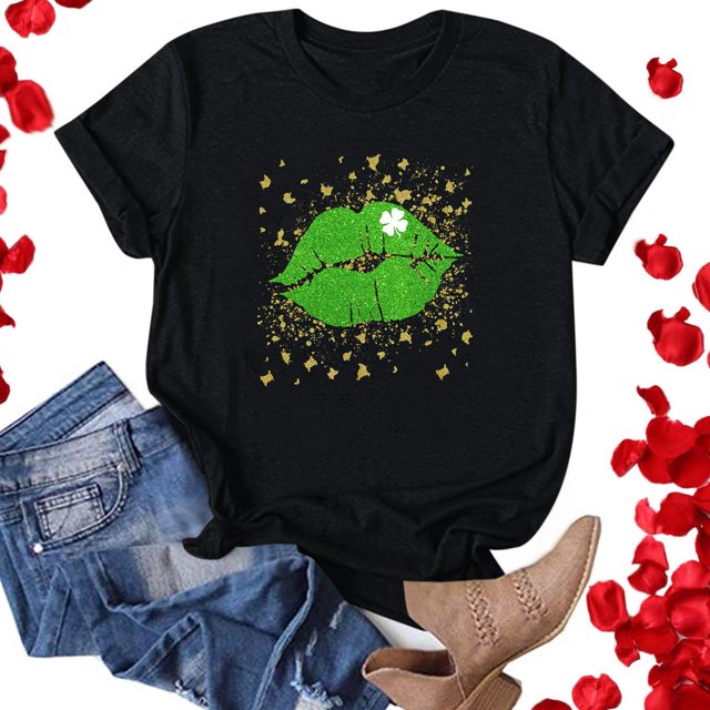 T-Shirt de la Saint-Patrick pour Femmes, Mode, Imprimé de la Saint-Patrick, Col Rond, Manches Courtes, T-Shirt Décontracté, Haut, T-Shirts de la Saint-Patrick pour Femmes