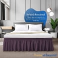 thumbnail image 3 of Wrap Around Bed Skirt 21" inch Drop Easy Care Microfiber Made Bedskirts (RV King-Plum), 3 of 6