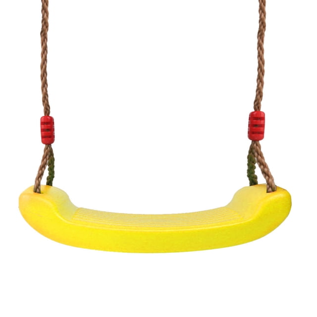 Siège de Balançoire Robuste avec Cordes Ajustables - Limite de Poids de 330 Lb - Accessoires de Remplacement pour Balançoire de Terrain de Jeu (Jaune)