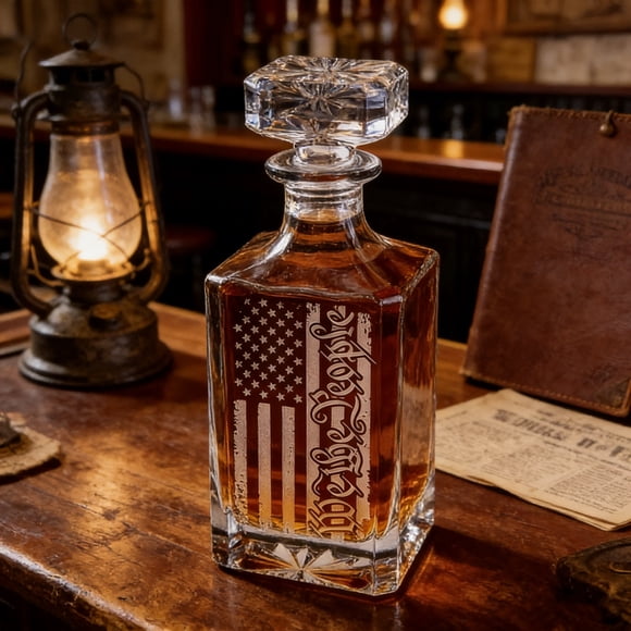 YYV Whiskey Decanter 15.2 oz Glass Liquor Dispenser Elegant Spirits Decanter With Stopper For Bourbon Scotch Whiskey Wine Storage Home Bar Gift Boxed For Host And Holidays