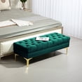 thumbnail image 2 of HOMCOM Banc Rembourré en Velours, Capitonné à Boutons, Banc de Bout de Lit pour Chambre, 2 of 10