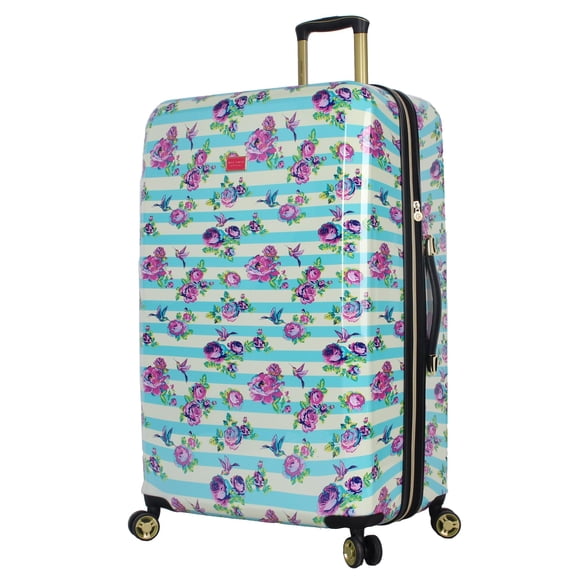 Betsey Johnson S. F. Hummingbird 30" Expandable Hardside Checked Spinner Luggage