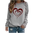 thumbnail image 2 of BVOFAR Chandails à Manches Longues de la Saint-Valentin pour Femmes Décontractés Mignons T-Shirts Graphiques Cœur d'Amour Tendance Col Rond Hauts 2025, 2 of 3