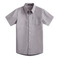 thumbnail image 1 of Spring&Gege Boys' Short Sleeve Dress Shirts Formal Uniform Woven Solid, Silver, 5-6 Years, 1 of 4