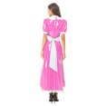 thumbnail image 2 of Kaerm Costume de Femme de Chambre avec Tablier, Col à Revers, Dentelle, Manches Courtes, Style Mouillé, Robe Maxi Rose m, 2 of 5