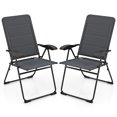 thumbnail image 1 of Gymax 2PCS Patio Folding Chairs Back Adjustable Reclining Padded Garden Furniture, 1 of 8