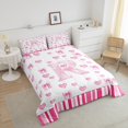 thumbnail image 4 of Erosebridal Ensemble de Literie Princesse avec Nœud, Couette Simple, Lettre R Initiale, Décor Cœur Rose, Léger 2 Pcs, 4 of 8