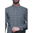 thumbnail image 3 of BESTMAN Chemise en Coton Imprimée avec Poches Col Évasé Boutonnée Chemise Formelle, 3 of 5