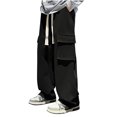 thumbnail image 2 of Styesk Men's Pants Men's Solid Color Pocket Workwear Pantscasual Straight Leg Pants, 2 of 5