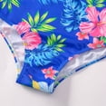 thumbnail image 4 of Pisexur Kids Toddler Baby Girl Rash Guard Long Sleeve Ruffle Floral Print Surfing Swimsuit Zipper One Piece Bathing Suit, 4 of 9