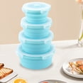 thumbnail image 4 of Food Storage Silicone Round Bowl Set for Indoor Use – Freshness with Microwave and Dishwasher Safe 4-Piece Containers, 4 of 7