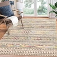 thumbnail image 1 of Twister.CK Washable 8' x 10' Vintage Striped Area Rug, Soft Living Room Rug Stain Resistant Indoor Carpet Non Slip Low Pile Floor Cover for Bedroom Dining Room, Colorful Brown, 1 of 9