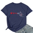 thumbnail image 4 of LUOGENLI T-shirts pour Femme pour Femmes T-Shirt pour Couple Imprimé Col Rond Manches Courtes T-Shirt 4xlt T-shirts pour Femmes T-shirts Graphiques T-shirts de la Saint-Valentin Bleu Foncé TTG, 4 of 5