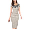 thumbnail image 1 of Jusqu'à 65 % de Rabais! Robes d'Été pour Femmes 2024 Grande Taille Polyvalentes Confort Tempérament à Manches Courtes Robe à Imprimé Patchwork, 1 of 4