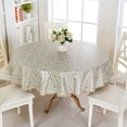 thumbnail image 4 of Nappe Ronde 70 Pouces, pour 6 Places Housse de Table Ronde, Housse de Table Ronde Résistante aux Taches, Lavable. pour Intérieur, Nappe Extérieure, Cuisine, Salle à Manger, Mariage, Fêtes, 4 of 5