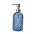 thumbnail image 3 of Glass Hand Soap Dispenser Empty Leakproof Maual Liquid Refillable Soap Dispenser Blue, 3 of 9