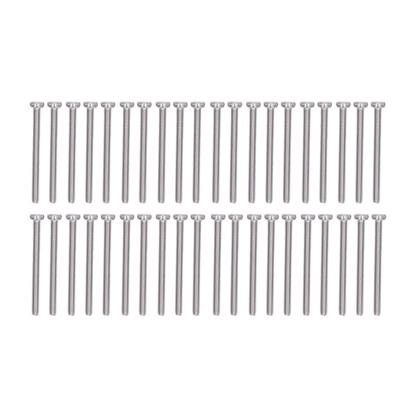 50Pcs Cheese Head Slot Screw A2 70 Stainless Steel Flat Screw Machinery M3 Screws Set