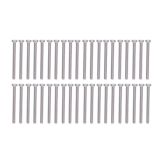50Pcs Cheese Head Slot Screw A2 70 Stainless Steel Flat Screw Machinery M3 Screws Set