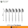 thumbnail image 2 of Stainless Steel Jewel Cutlery Set Of 6 Pieces, Silver | Jewel Tea Spoon Set, 2 of 5