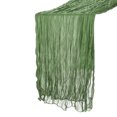 thumbnail image 1 of Unique Bargains 35 x 134 Inch 11Ft Cheesecloth Table Runner Rustic Gauze in Green, 1 of 7