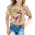 thumbnail image 1 of LUOGENLI T-Shirt pour Filles T-Shirt Décontracté Imprimé Col Rond Manches Courtes T-Shirt Décontracté Ensemble Maxi Tops Tenues 2 Pcs Manches Longues Kaki 10-11 Ans, 1 of 5