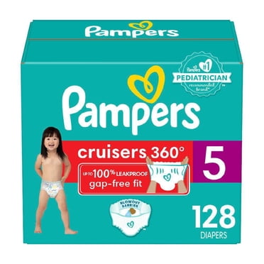 Pampers Diapers - Cruisers 360° - Size 5, up to 100% Leakproof Fit, Designed for Active Babies, Pull On Diaper, EZ Off Tabs Designed for Easy Changes