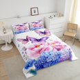thumbnail image 4 of Ensemble de Literie Simple Papillon Violet pour Filles Enfants, Ensemble de Douillette Papillon de Rêve, Literie Indigo Hortensia, Ensembles de Douillette Rustique Ferme Floral, Couette Intérieure, Fleurs Colorées Teinture sur Nœuds, Courtepointe pour Garçons Ados, 4 of 7