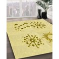 thumbnail image 3 of Ahgly Company Tapis d'Intérieur Lavable en Machine Carré Jaune Transitionnel, 3 Pieds Carré, 3 of 7