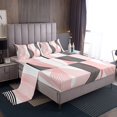 thumbnail image 1 of Erosebridal Futuristic Stripe Bed Sheets Set Full Size, Abstract Geometry Bed Sheets Full, Modern Fashion Decor, 1 of 7
