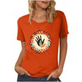 thumbnail image 1 of Dadaria T-Shirt pour Femmes T-Shirt Orange Hauts T-Shirt à Manches Courtes Col Ras du Cou Tee d'Été Empreintes de Mains Chandail Blouses TG, 1 of 5