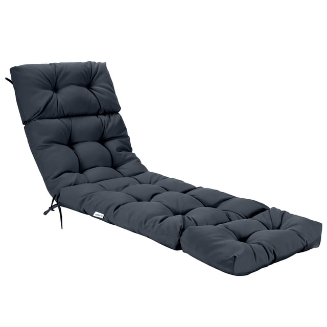 Costway Coussin de Chaise Longue 73 Pouces Coussin Rembourré pour Fauteuil Inclinable Intérieur Extérieur Gris