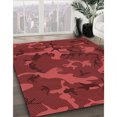 thumbnail image 3 of Ahgly Company Tapis d'Intérieur Lavables en Machine, Ronds, Transitionnels, Rouge Canneberge, Ronds de 8', 3 of 7