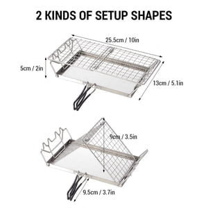 Camping Folding Camp Stove Toaster Stainless Steel Bread Toaster Rack for Camping Backpacking Picnic
