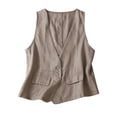 thumbnail image 1 of Gilet Sans Manches en Denim Coton et Lin pour Femmes, Tendance Décontractée, Cardigan Sans Manches en Denim, 1 of 6