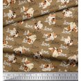 thumbnail image 2 of Soimoi polyester Crepe Fabric Love Text & Puppies Dog Fabric Prints By Yard 42 Inch Wide, 2 of 3