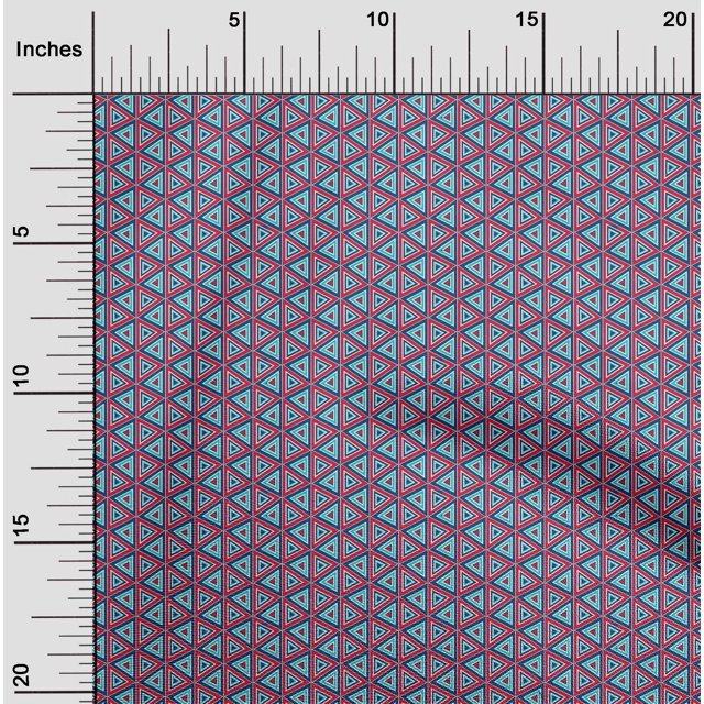 oneOone Silk Tabby Fabric Triangle Geometric Print Fabric By The Yard 42 Inch Wide