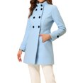 thumbnail image 4 of INSPIRE CHIC Manteau pour Femme à Double Boutonnage Longueur Midi Col Montant Manches Longues Manteau S Bleu Ciel, 4 of 7