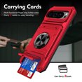 thumbnail image 3 of ShieldPlus for Google Pixel 9 Phone Case with Finger Ring Holder Kickstand, Heavy Duty Shockproof Rugged Protective Case for Pixel 9 Pro 6.3 Inch, Working with Magnetic Car Phone Mount,Red, 3 of 7