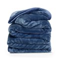 thumbnail image 3 of Nestl Ultra Plush Heavy Thick Raschel Imitation Mink Bed Blanket, 82 x 102, Navy, 3 of 5