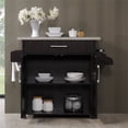 thumbnail image 3 of Pemberly Row Kitchen Island Rolling Cart with Spice and Towel Rack in Chocolate Gray, 3 of 8