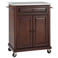 thumbnail image 1 of Crosley Furniture Wood Portable Kitchen Cart in Mahogany/Silver, 1 of 7