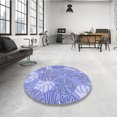 thumbnail image 4 of Ahgly Company Tapis Rond Lavable en Machine Intérieur Transitionnel Bleu Pastel, 3 Pieds Rond, 4 of 7