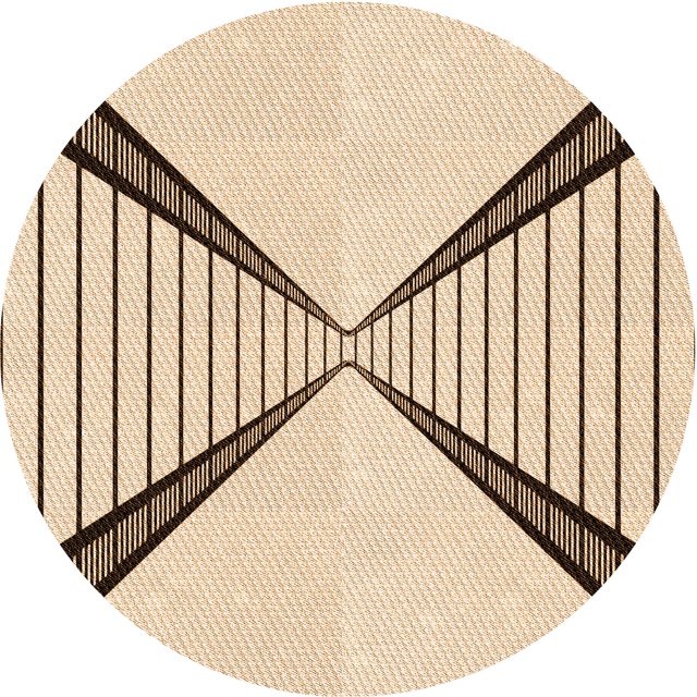 Ahgly Company Tapis d'Intérieur Lavables en Machine, Ronds, Brun Cuivre Transitionnel, Ronds de 6 Pi