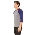 thumbnail image 3 of Bella + Canvas Unisex 3/4-Sleeve Baseball T-Shirt, 3 of 3