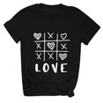 thumbnail image 4 of B91xZ Hauts Mignons pour Femmes Basiques en Coton Doux à Manches Courtes Col Rond, Noir S, 4 of 5