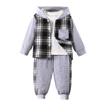 Zshosam Vêtements pour Tout-Petits Garçons Ensembles d'Hiver pour Garçons Chandails à Capuchon pour Garçons Survêtement Ensemble Pantalon Jogger Chandail à Enfiler Chandails Vêtements pour Garçons Taille 18 24 Mois,(Gris 18-24 Mois)