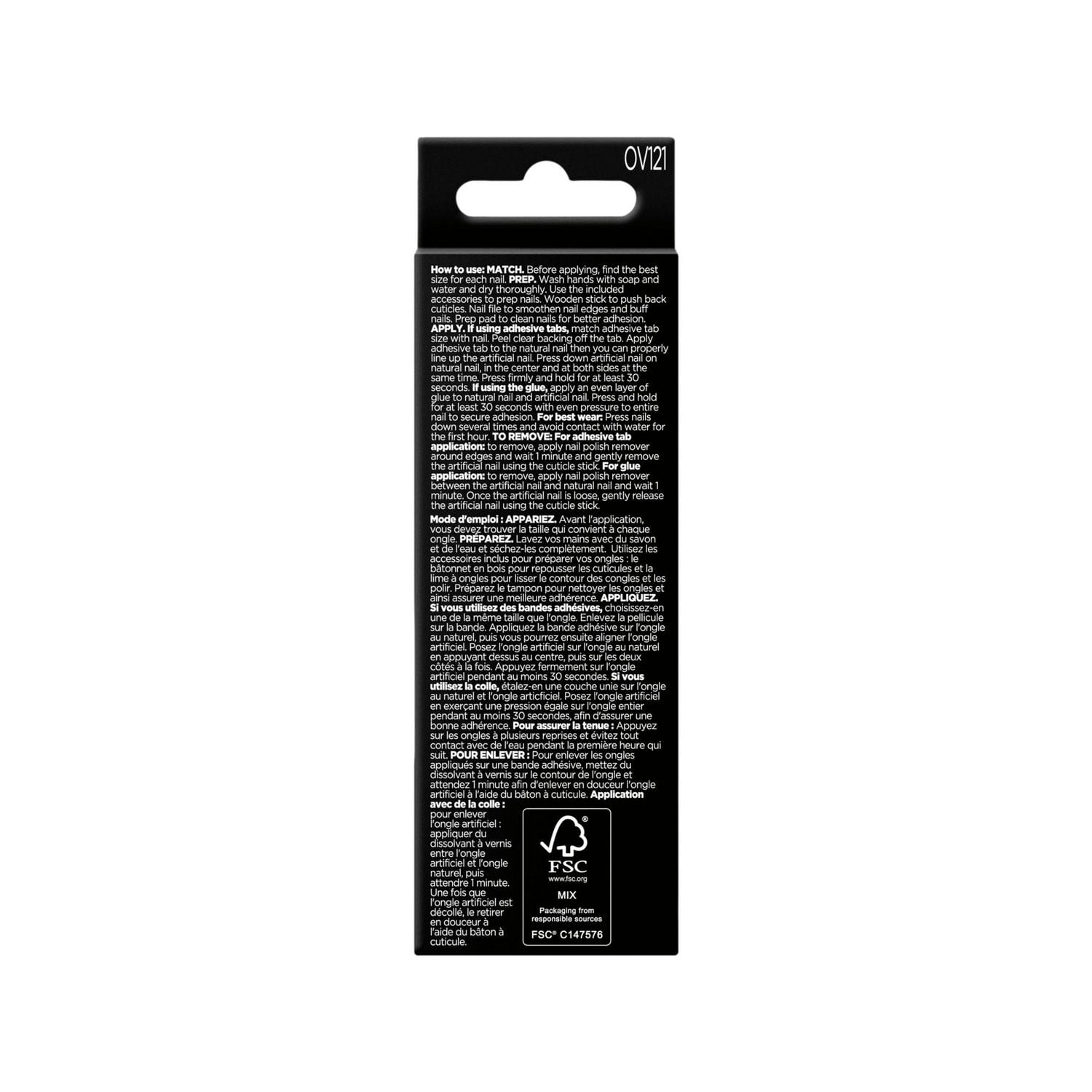 Sally Hansen - Salon Effects® Perfect Manicure™ ongles à coller modèle ovale - inclut 24 faux ongles premium , une lime à ongles, un bâtonnet en bois, un tampon de préparation, des languettes adhésive