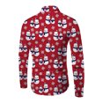 thumbnail image 3 of Innerwin Tunic Shirt Button Down Mens Shirts Daily Lapel Neck Comfy Tops Red XL, 3 of 4