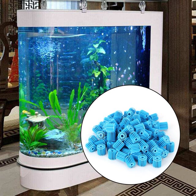Fish Tank Bio Ball, Durable Compact Size Plastic Filter Bio Ball, For Fish Tank Filtration Providing Biological Filtration Blue 1.6x1.5cm/0.6x0.59in